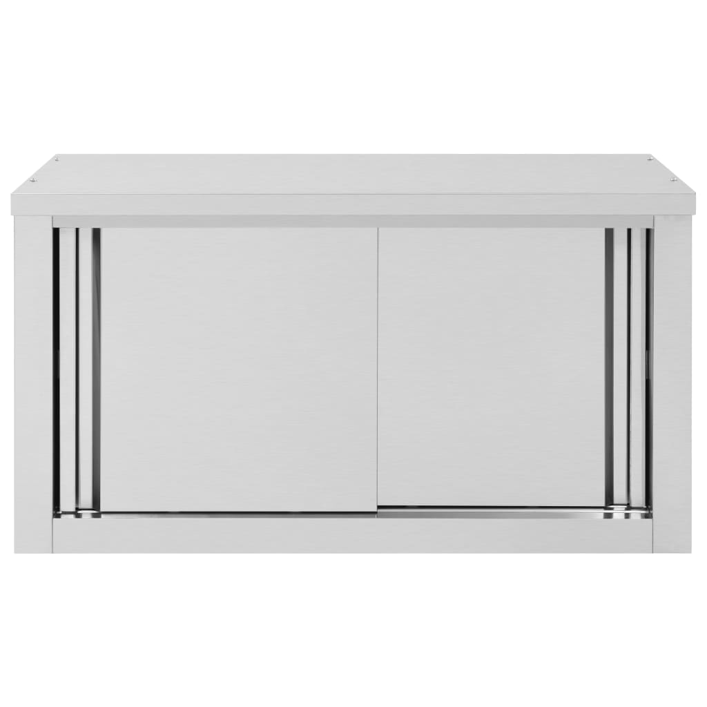 vidaXL خزانة مطبخ جدارية بأبواب منزلقة 90×40×50 سم إستانلس ستيل