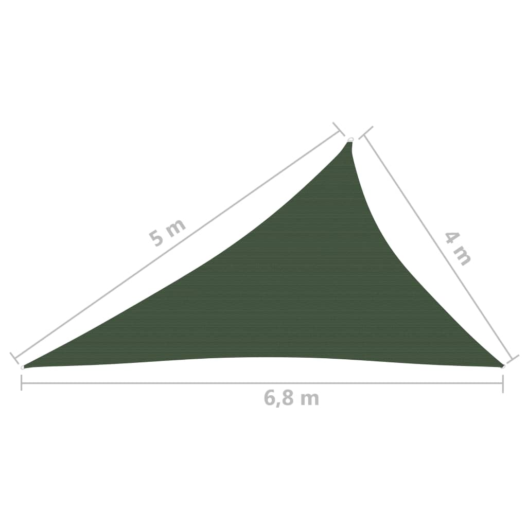 vidaXL مظلة شراعية 160 جم/م² أخضر داكن 4×5×6.8 م HDPE