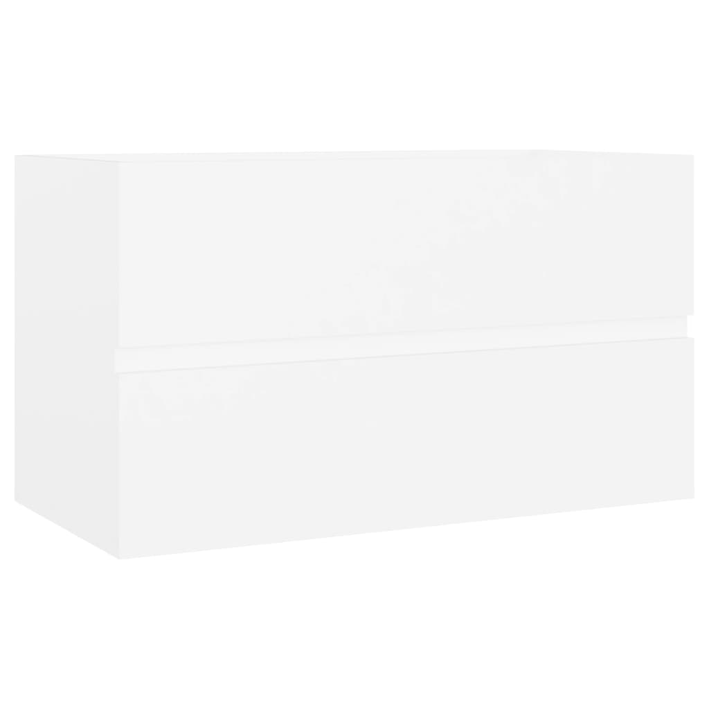 vidaXL VidaXL خزانة مغسلة وحوض خشب صناعي أبيض (804746+145062)