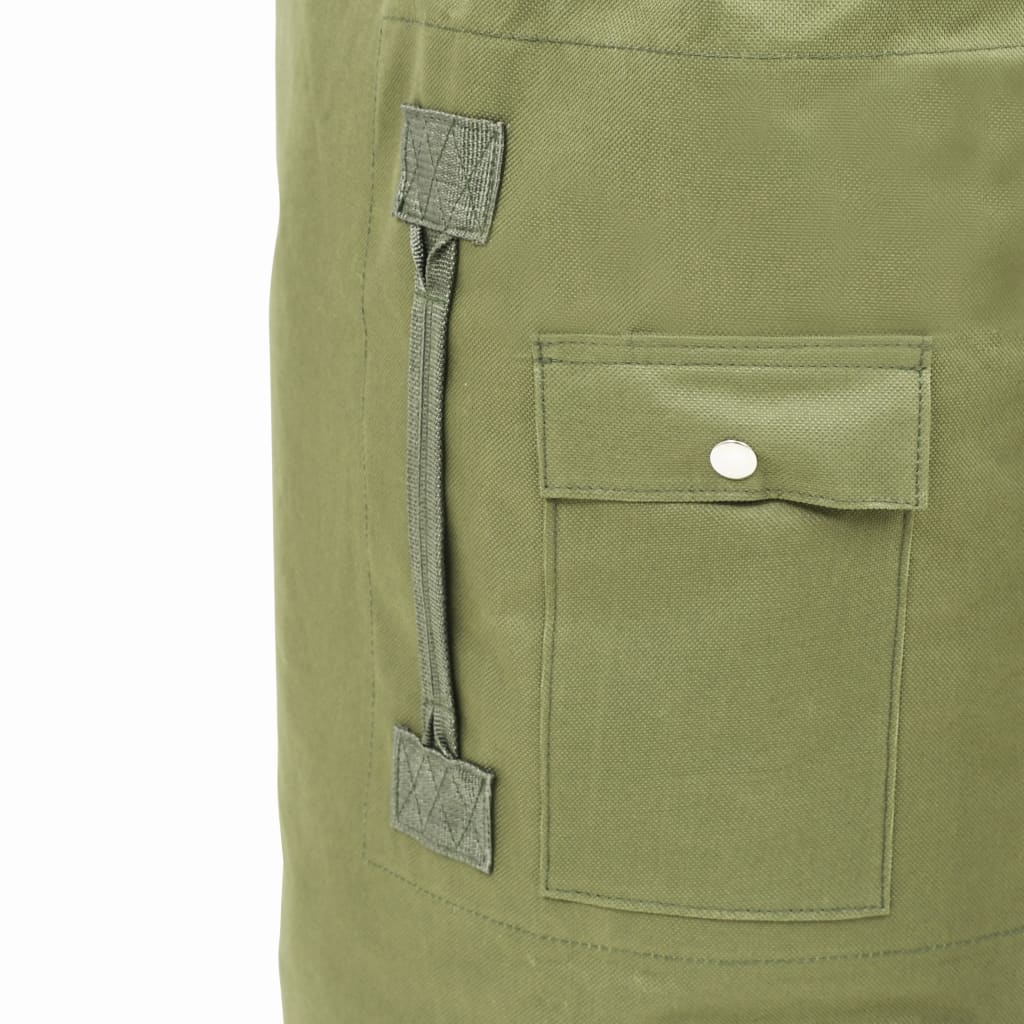 vidaXL حقيبة دوفيل على طراز الجيش 85 لتر لون أخضر زيتوني