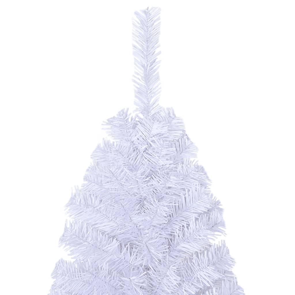 vidaXL شجرة كريسماس صناعية ذات أغصان كثيفة أبيض 150 سم PVC