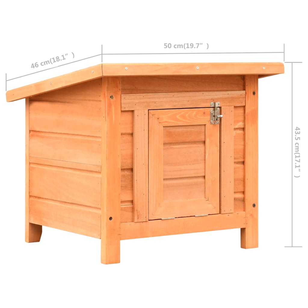 vidaXL منزل قطط خشب صنوبر صلب وخشب تنوب 50×46×43.5 سم