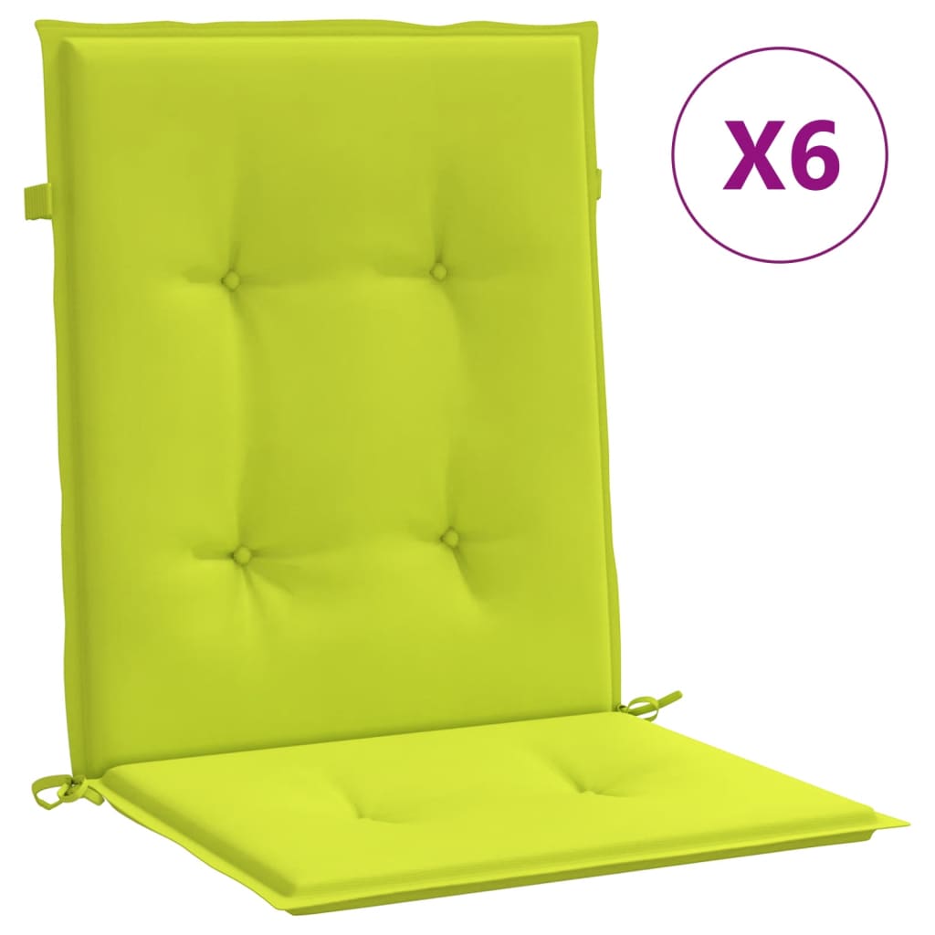 vidaXL وسائد كرسي حديقة 6 ق أخضر ساطع 100×50×3 سم
