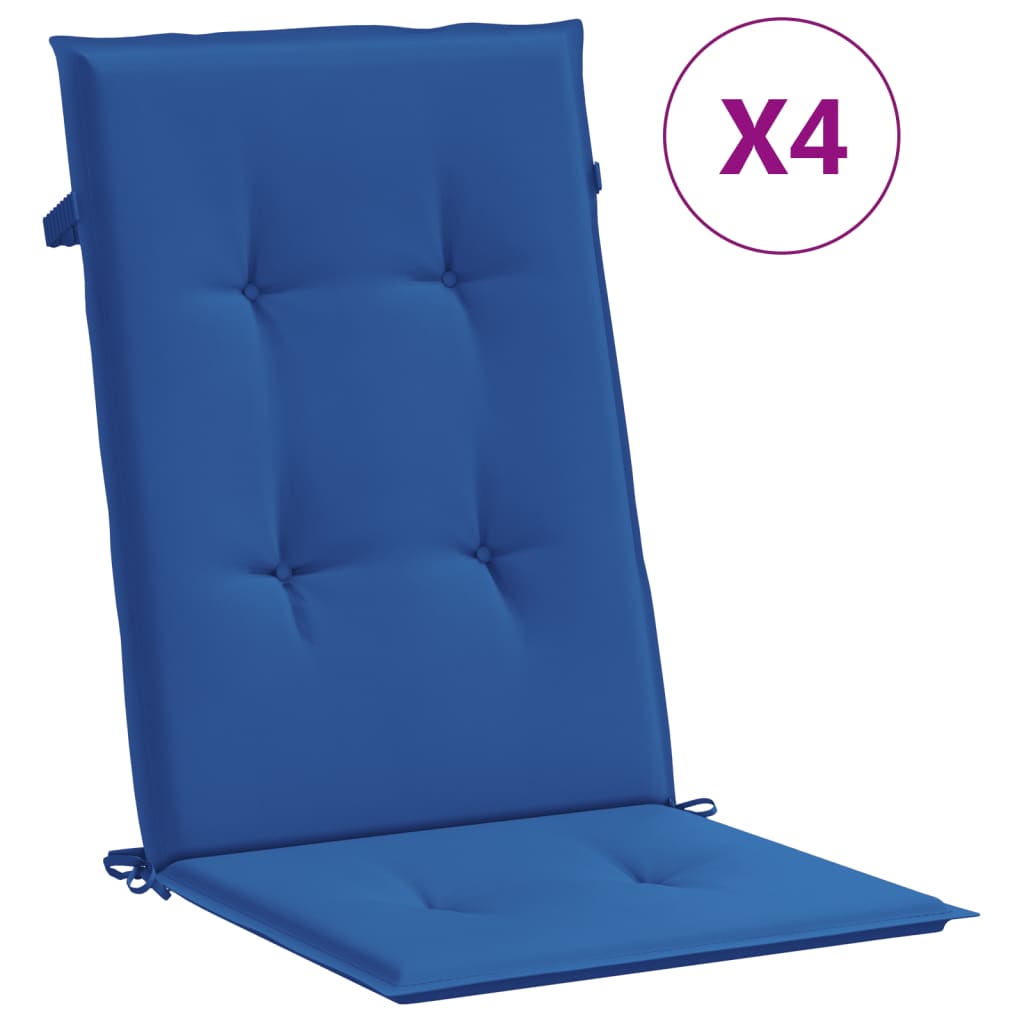 vidaXL وسائد كرسي حديقة 4 ق أزرق ملكي 120×50×3 سم