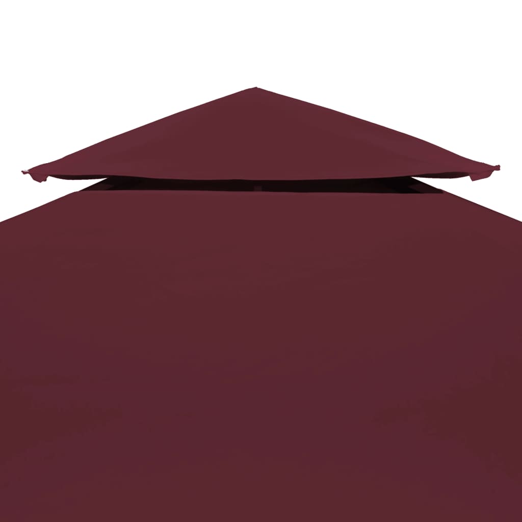 vidaXL سقف مظلة علوي ذو طبقتين 310 جم/ م² 3×3 م أحمر بوردو