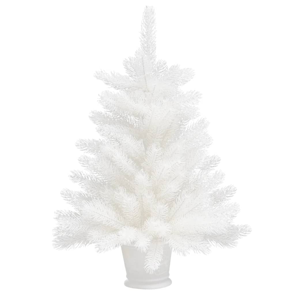 vidaXL شجرة عيد ميلاد صناعية أوراق إبرية شبه حقيقية أبيض 65 سم
