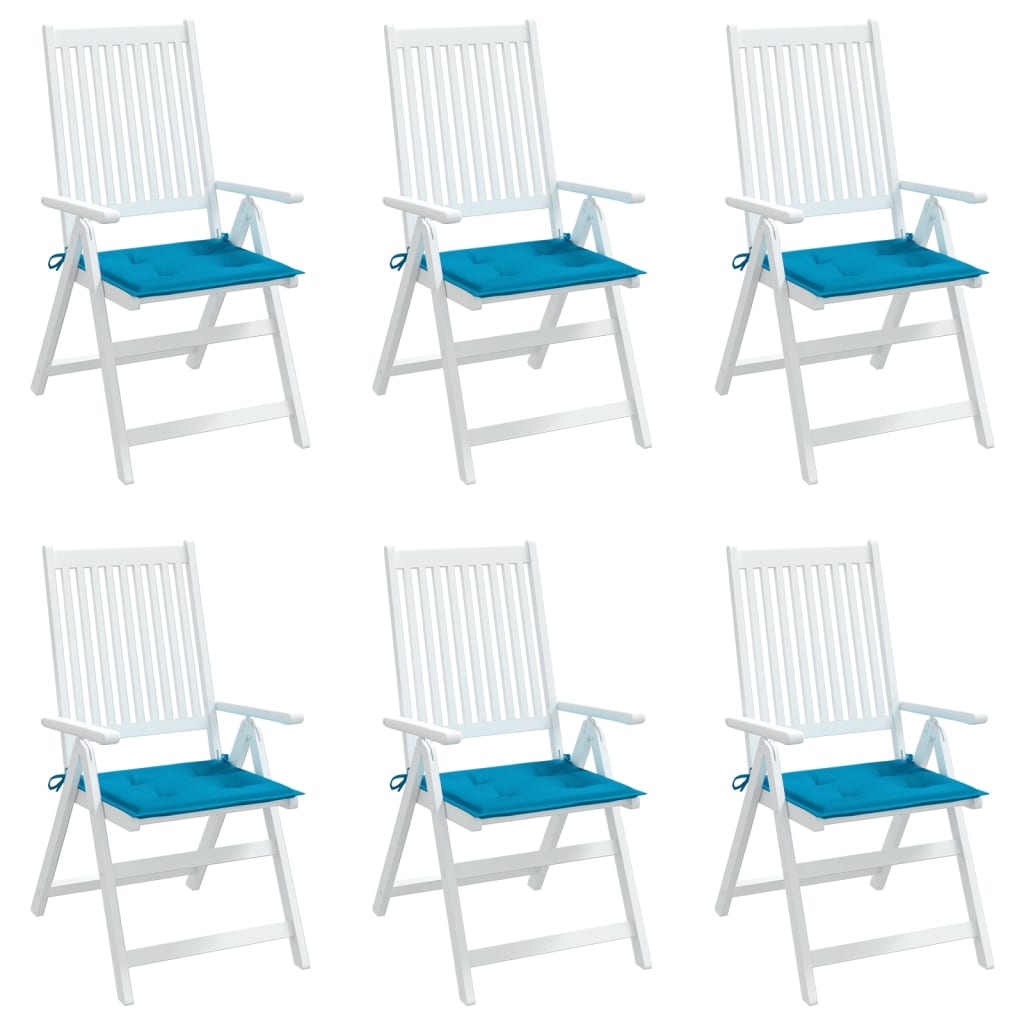 vidaXL وسائد كرسي حديقة 6 ق أزرق 40×40×3 سم قماش