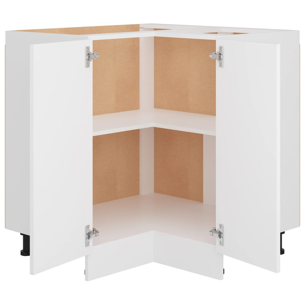 vidaXL خزانة ركنية سفلية أبيض 75.5×75.5×81.5 سم خشب صناعي