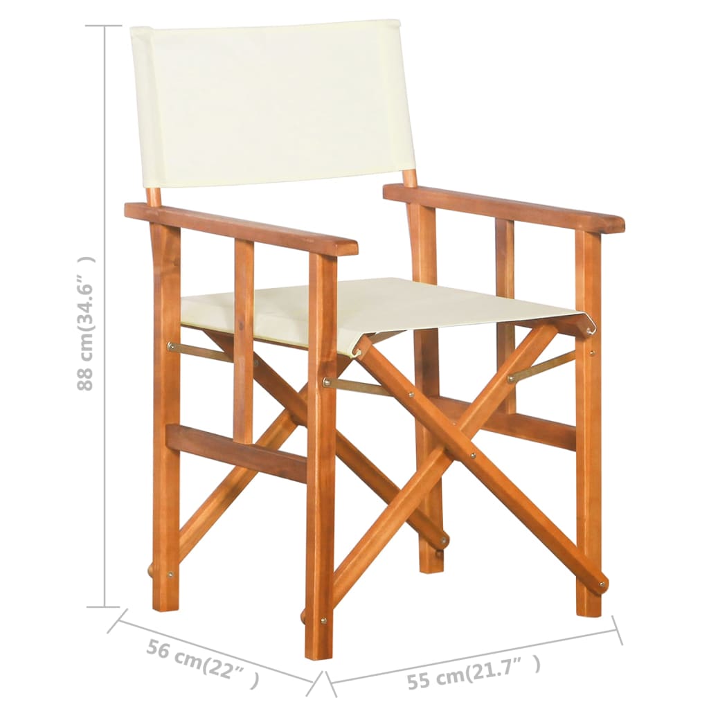 vidaXL كرسي قابل للطي خشب أكاسيا صلب