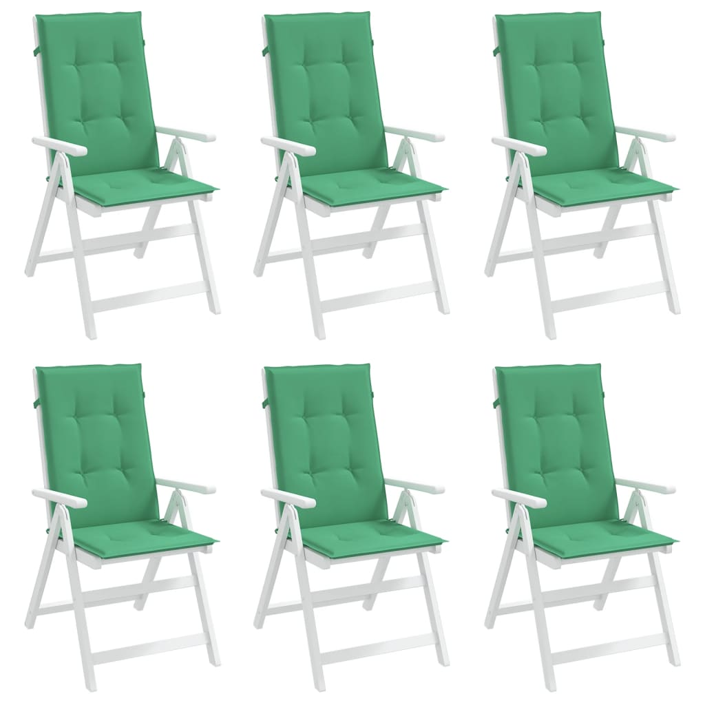 vidaXL وسائد كرسي حديقة 6 ق أخضر 120×50×3 سم