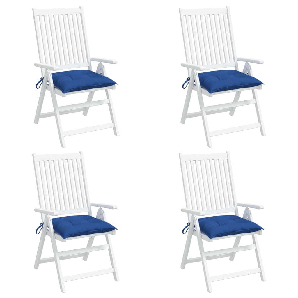 vidaXL وسائد كرسي 4 ق أزرق 40×40×7 سم