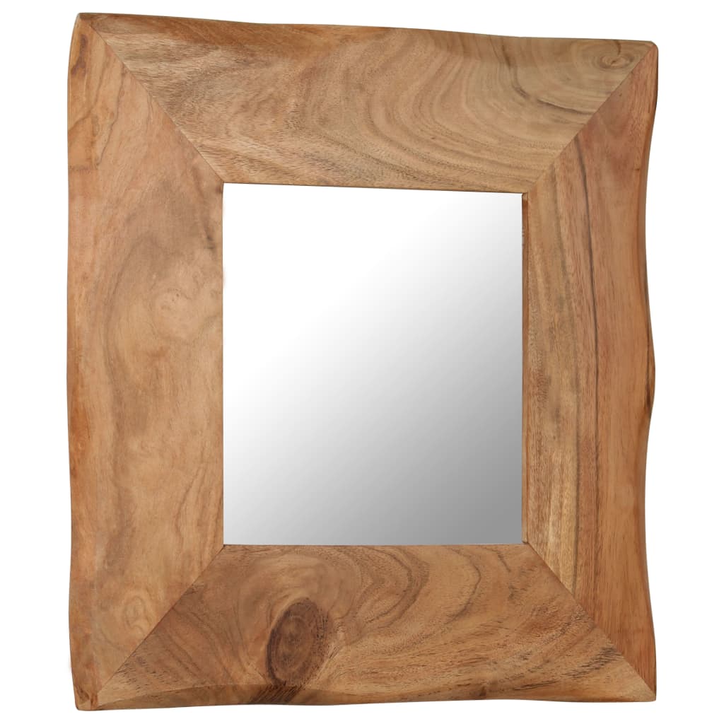 vidaXL مرآة تجميل 50×50 سم خشب سنط صلب