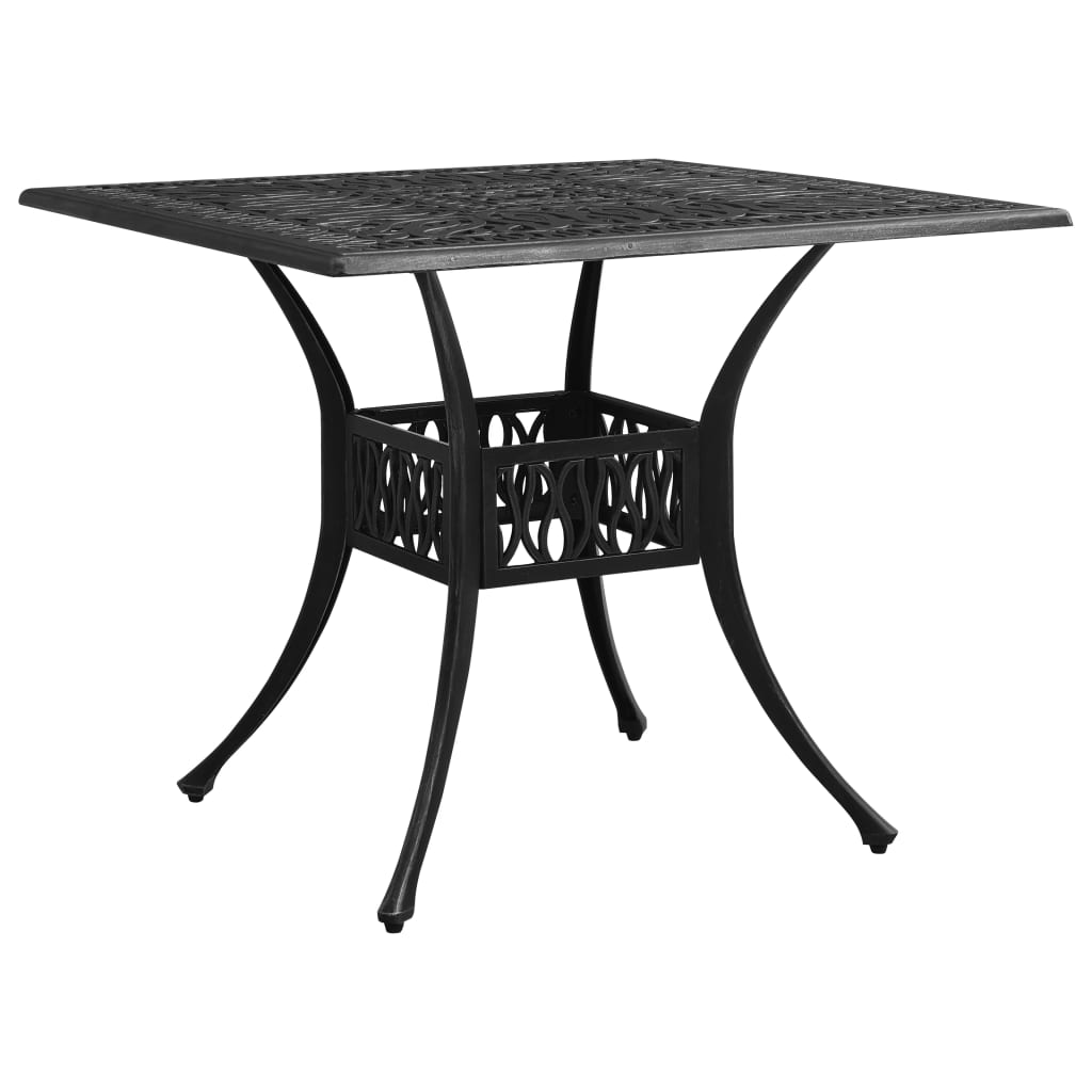 vidaXL طاولة حديقة أسود 90×90×73 سم ألومنيوم مصبوب