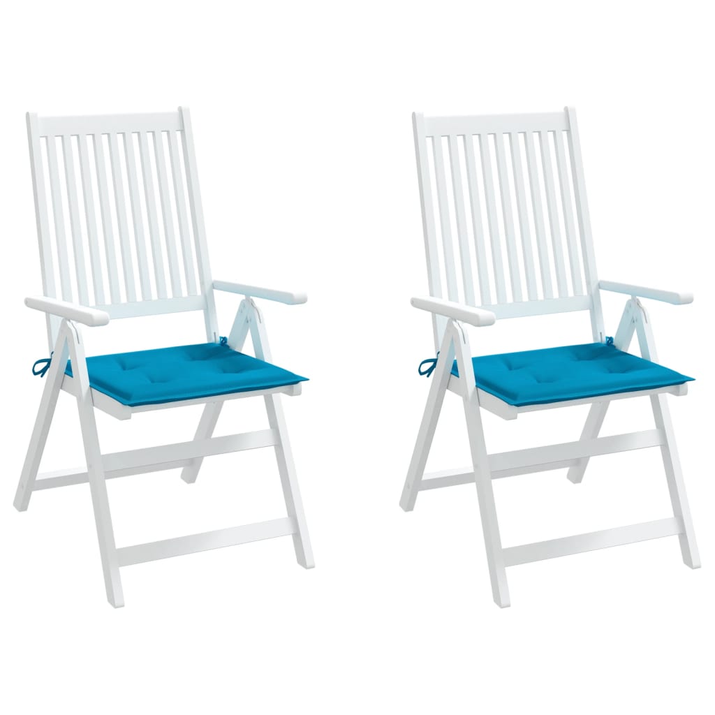 vidaXL وسائد كرسي حديقة 2 ق أزرق 40×40×3 سم قماش