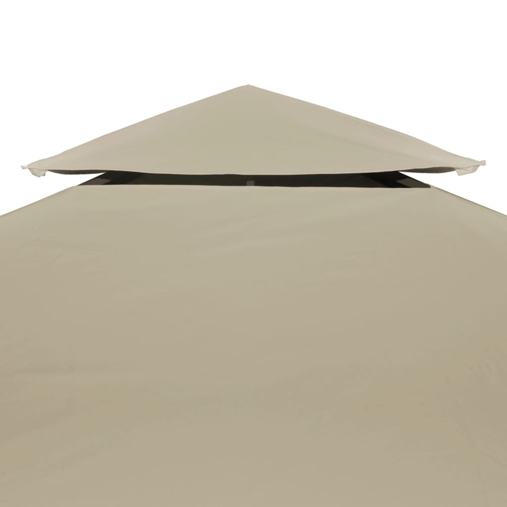 vidaXL غطاء مظلة جازيبو بديل 310 جم/م² بيج 3×3 متر (AU/US فقط)