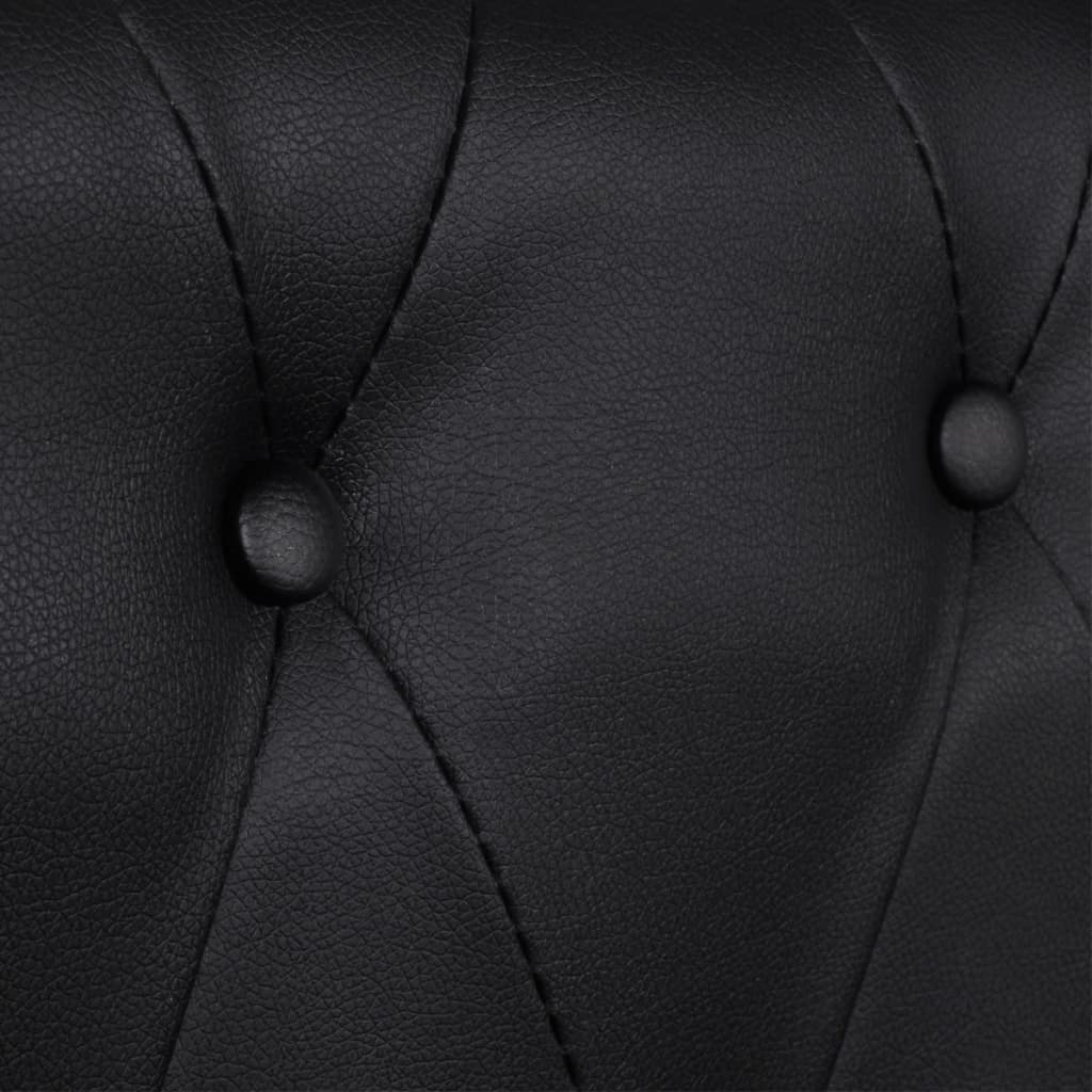 vidaXL أريكة تشيسترفيلد بمقعدين جلد صناعي أسود
