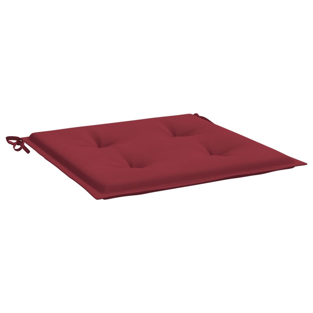 vidaXL وسائد كرسي 4 ق أحمر خمري 50×50×3 سم قماش