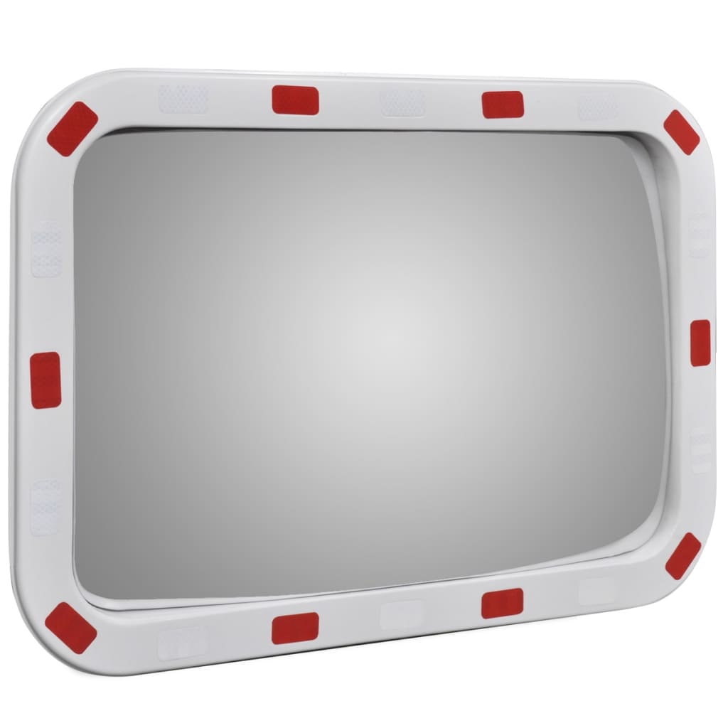 مرآة مرور محدبة مستطيلة 40 × 60 سم مع عاكسات ضوئية
