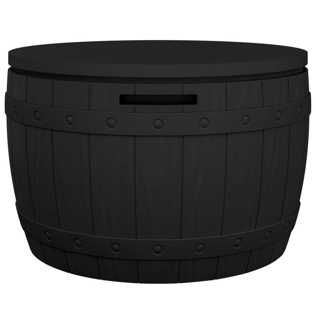 vidaXL صندوق تخزين للحديقة 3 في 1 لون أسود بولي بروبيلين