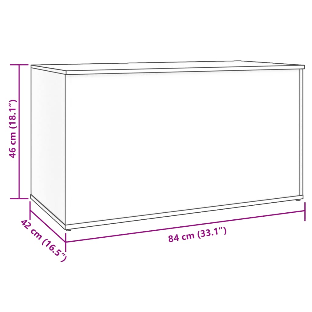 vidaXL صندوق تخزين سونوما أوك 84×42×46 سم خشب صناعي