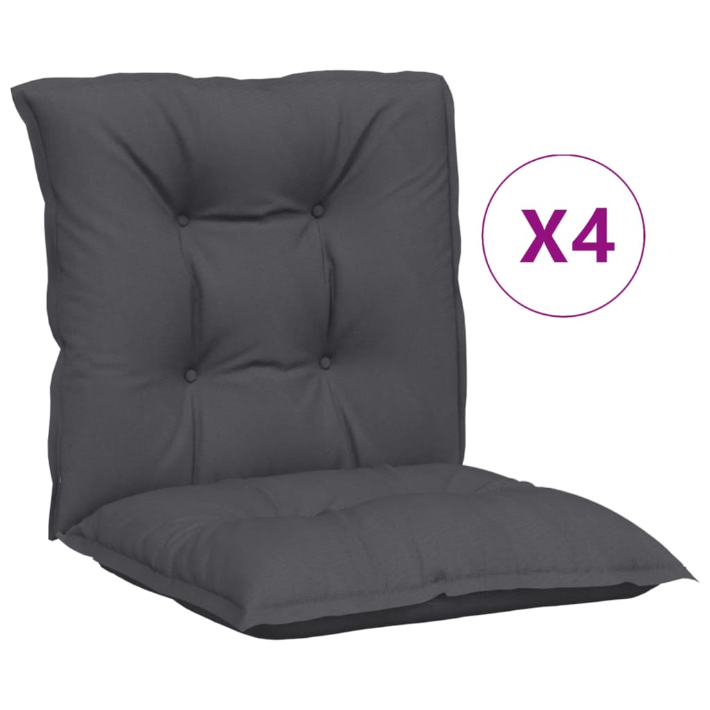vidaXL وسائد كرسي حديقة 4 ق أنثراسيت 100×50×7 سم