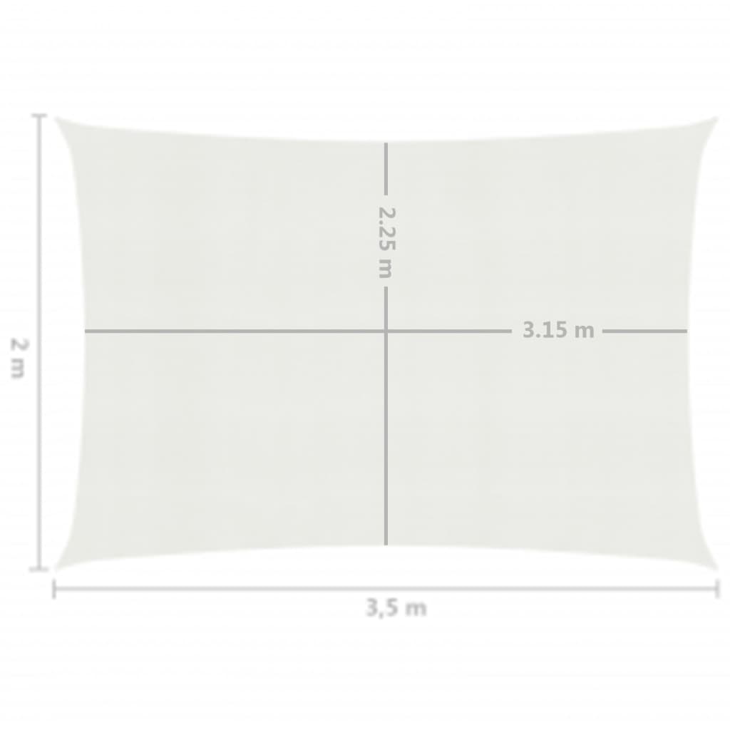 vidaXL مظلة شراعية 160 جم/م² أبيض 2×3.5 م HDPE