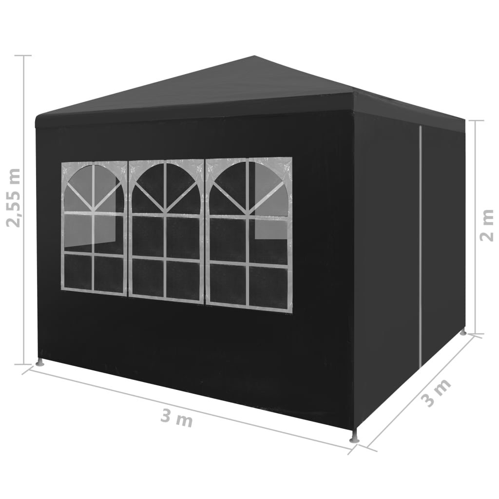 vidaXL خيمة حفلات 3×3 م أنثراسيت