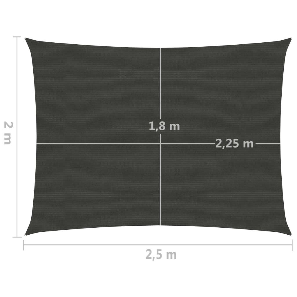 vidaXL مظلة شراعية 160 جم/م² أنثراسيت 2×2.5 م HDPE