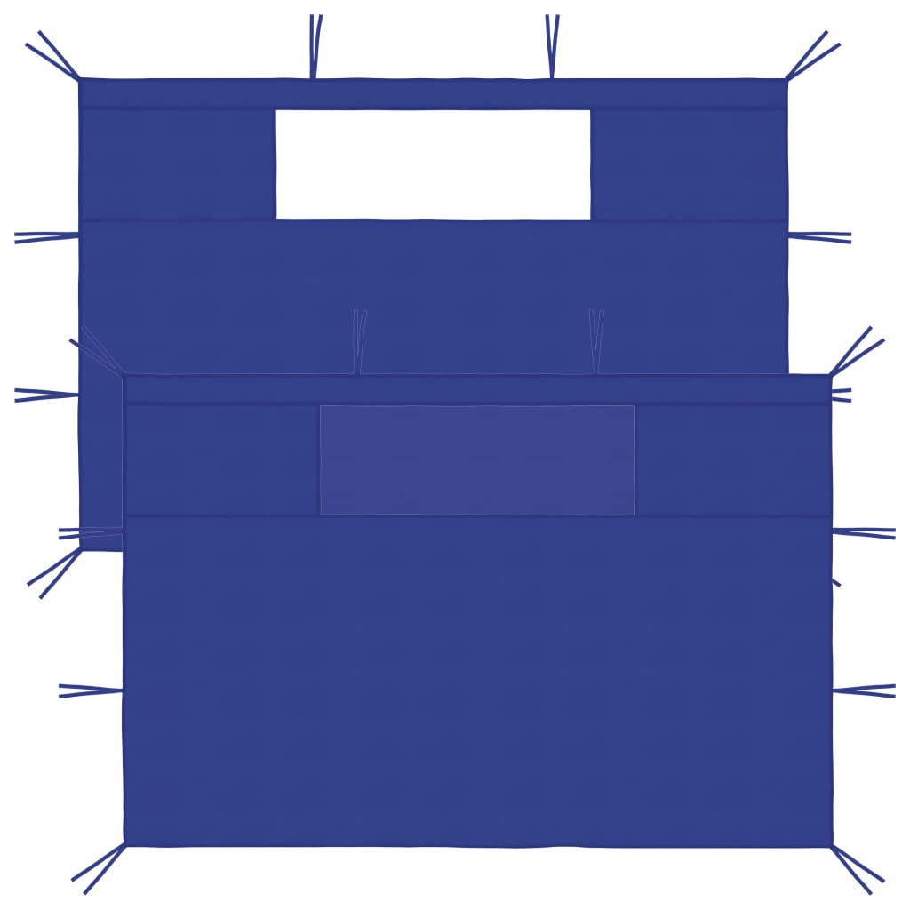 vidaXL جدران جازيبو جانبية مع نوافذ 2 ق 4×2.1 م أزرق 70 جم/م²