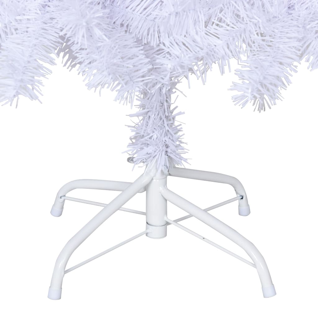 vidaXL شجرة كريسماس صناعية ذات أغصان كثيفة أبيض 240 سم PVC