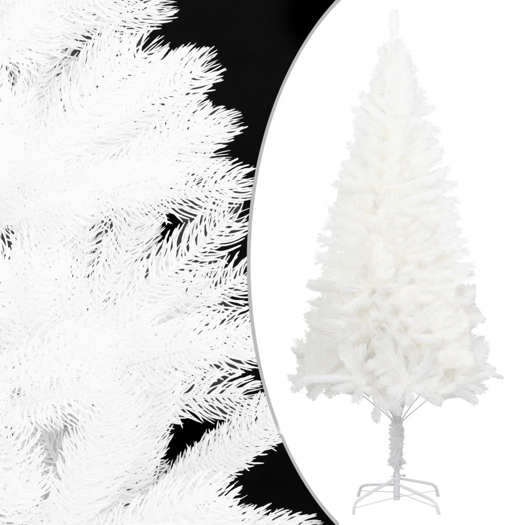 vidaXL شجرة عيد ميلاد صناعية أوراق إبرية شبه حقيقية أبيض 150 سم