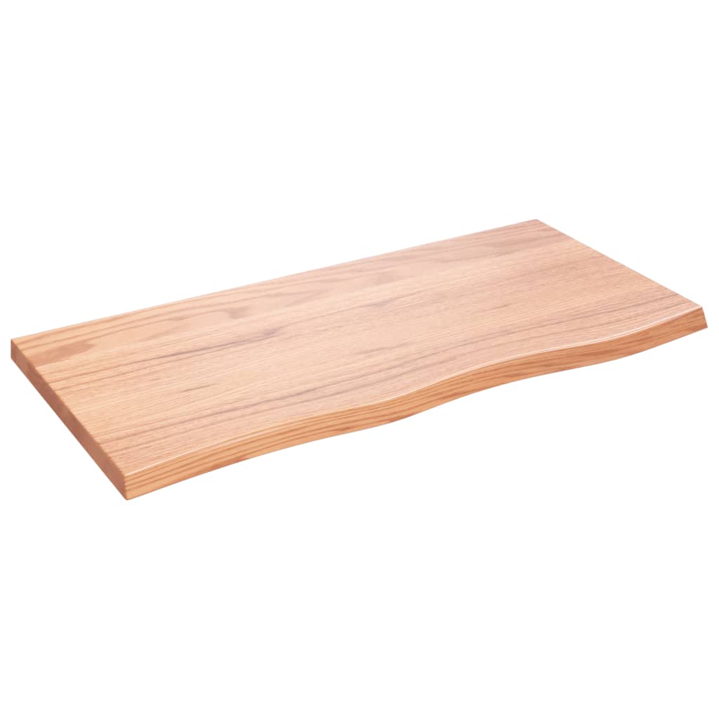 vidaXL سطح طاولة كاونتر حمام بني فاتح 100*50*(2-4) سم خشب صلب معالج