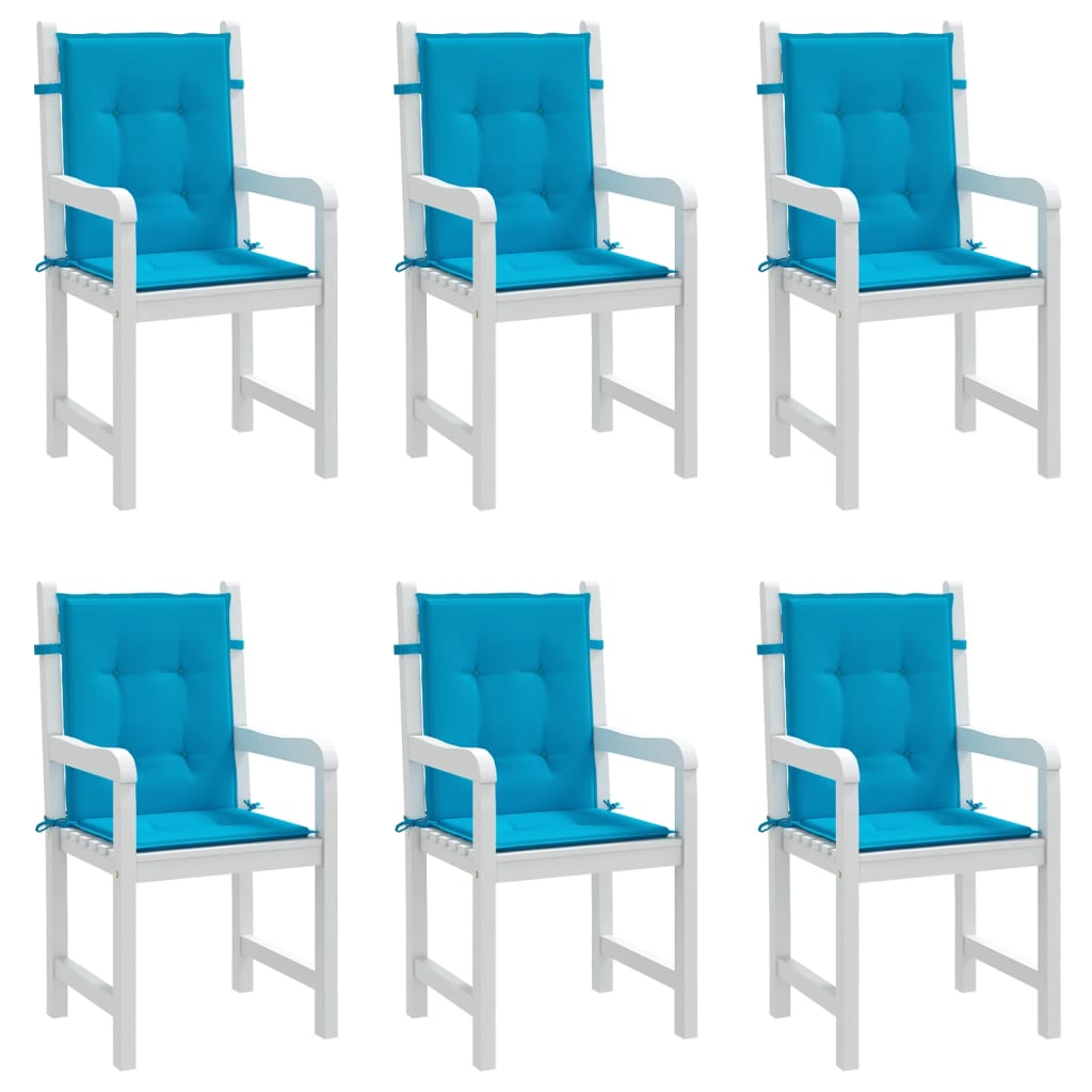vidaXL وسائد كرسي حديقة 6 ق أزرق 100×50×3 سم