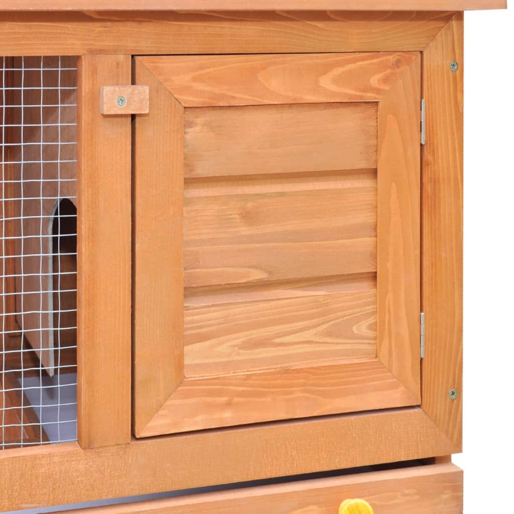 vidaXL قفص أرانب خارجي منزل الحيوانات الصغيرة قفص الحيوانات الأليفة باب واحد خشب