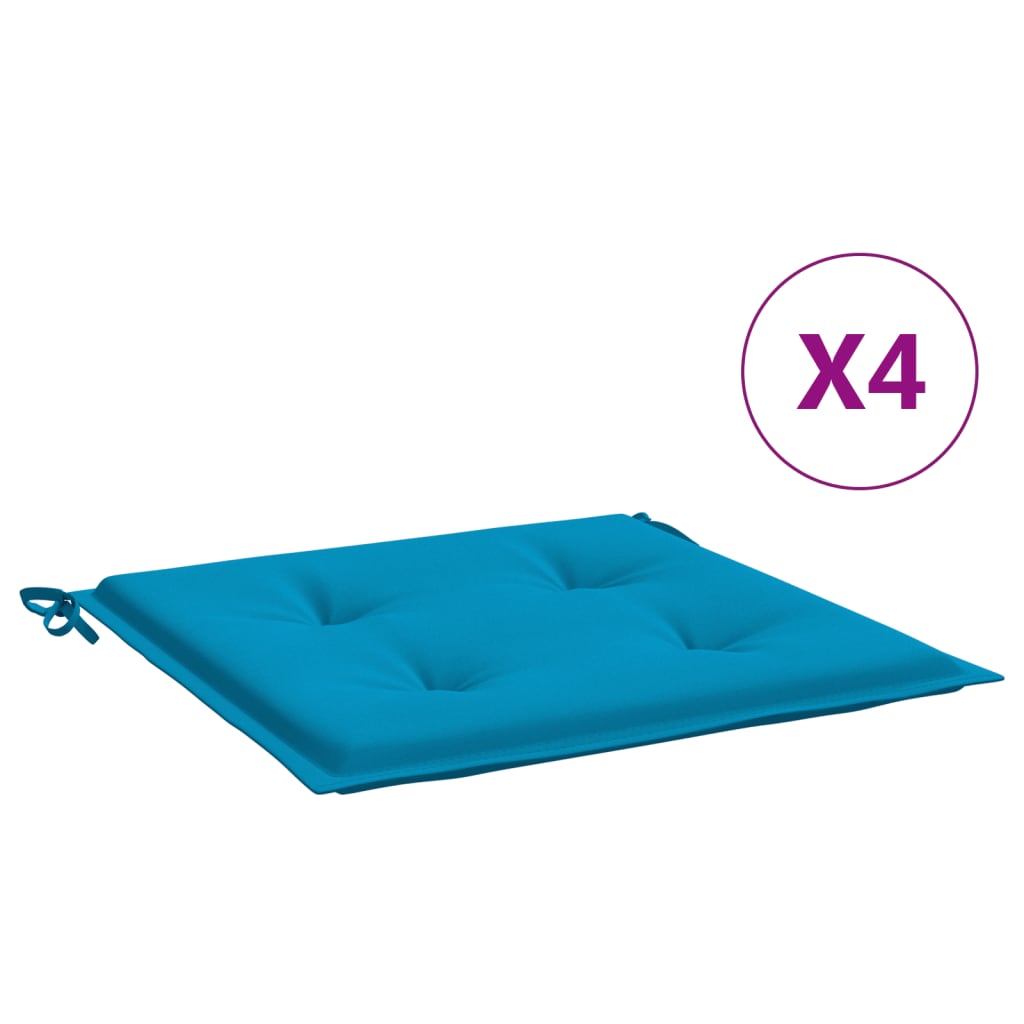 vidaXL وسائد كرسي 4 ق أزرق 50×50×3 سم قماش