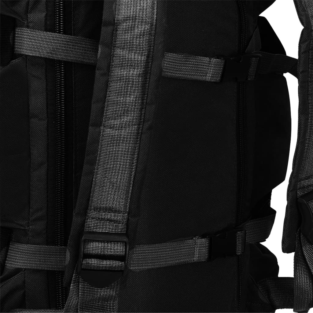 vidaXL حقيبة دوفيل طراز جيش 3 في 1 120 لتر لون أسود