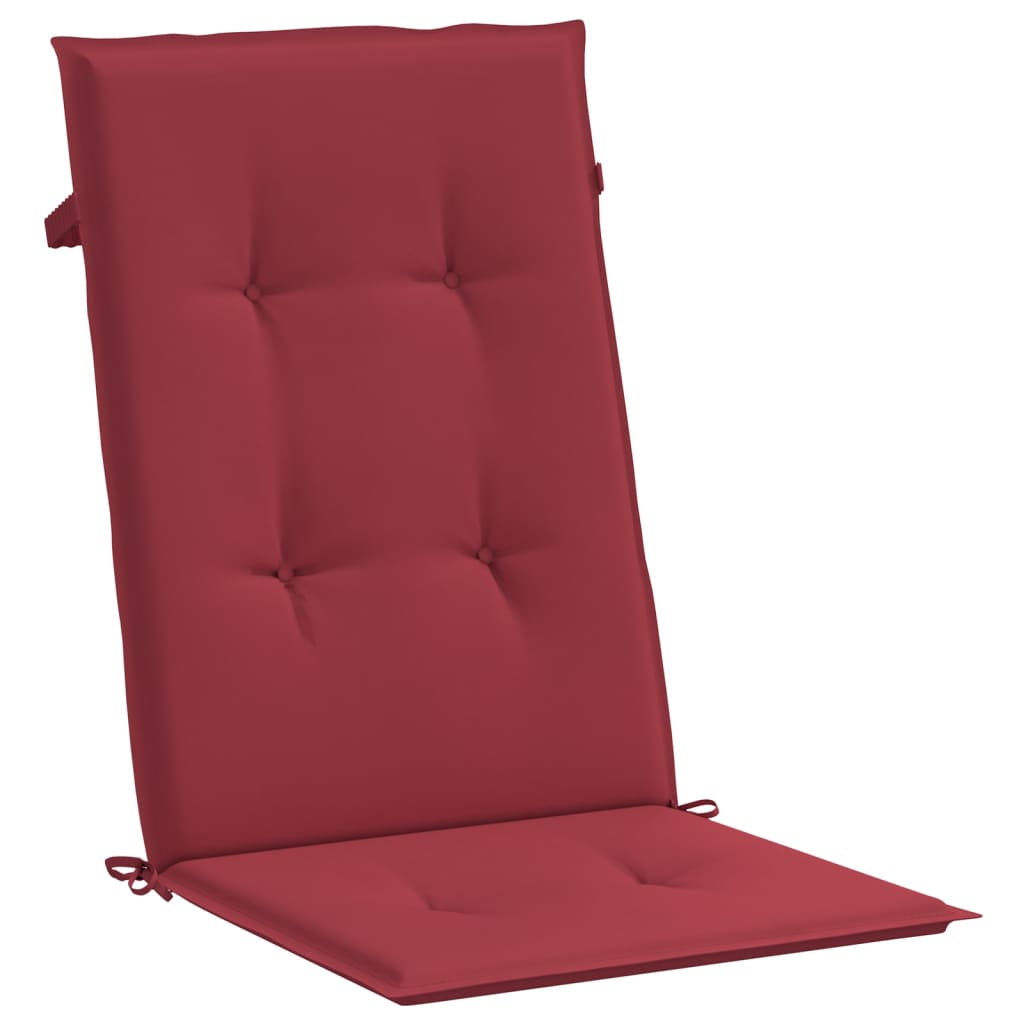 vidaXL وسائد كرسي حديقة 6 ق أحمر خمري 120×50×3 سم
