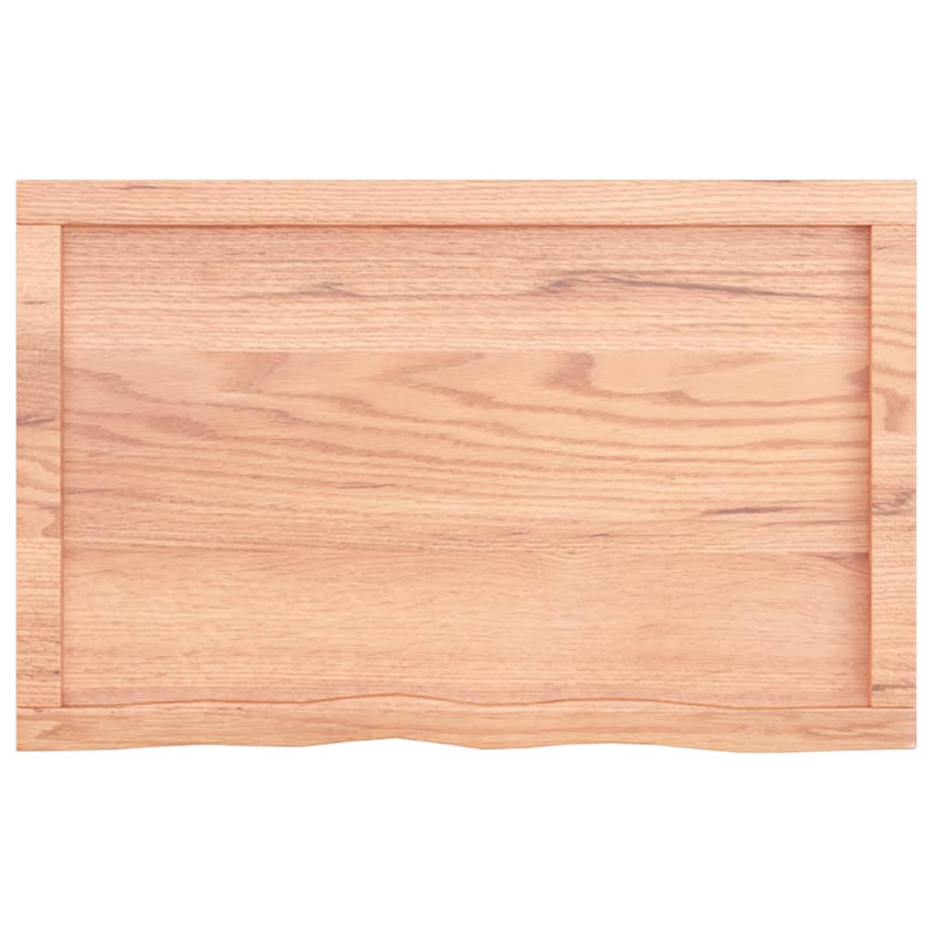 vidaXL سطح طاولة كاونتر حمام لون بني فاتح 80*50*(2-6) سم خشب صلب معالج