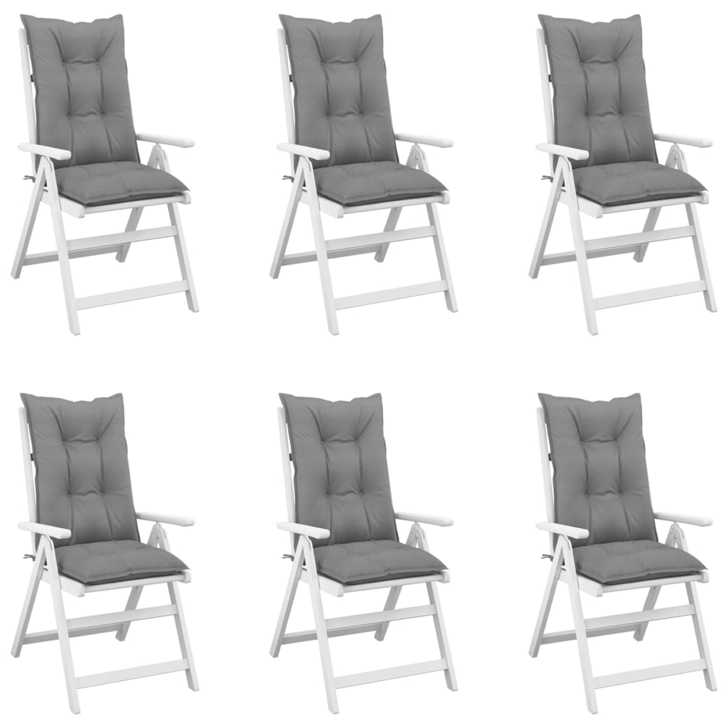 vidaXL وسائد كرسي حديقة 6 ق رمادي 120×50×7 سم