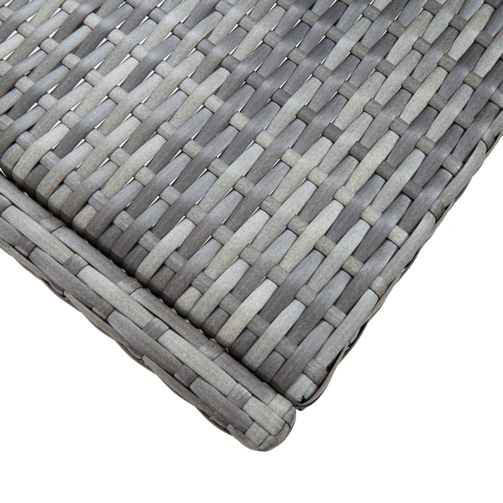 vidaXL 7 Piece Outdoor Bar Set with Cushions Poly Rattan Grey