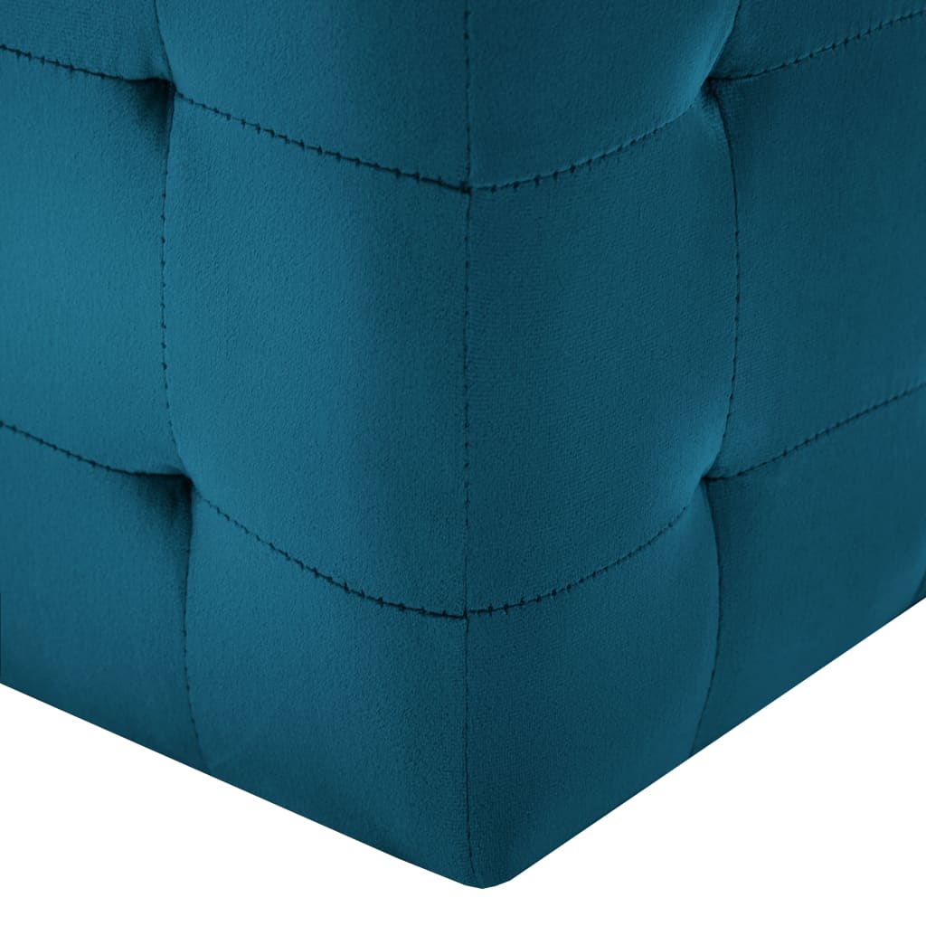 vidaXL خزانات سرير جانبية قطعتان أزرق 30x30x30 سم قماش مخملي