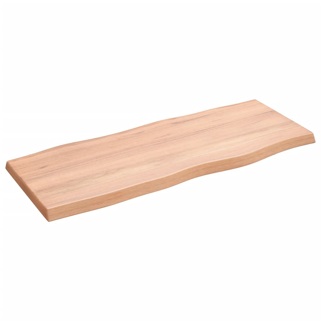 vidaXL سطح طاولة لون بني فاتح 100*40*(2-4) سم خشب صلب معالج وحواف خام