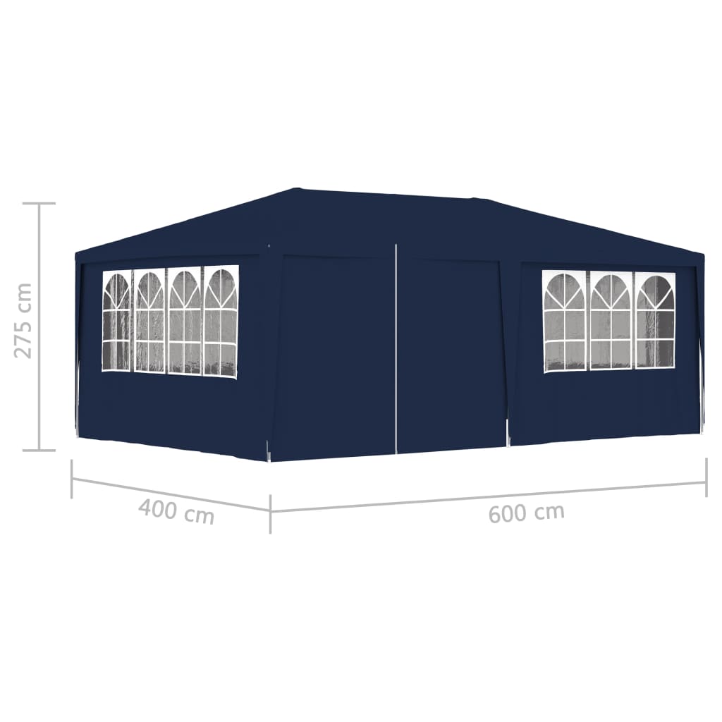 vidaXL خيمة حفلات احترافية بجدران جانبية 4×6 م أزرق 90 جم/م²
