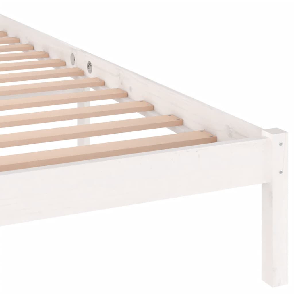 vidaXL إطار سرير خشب صنوبر صلب 200×200 سم أبيض