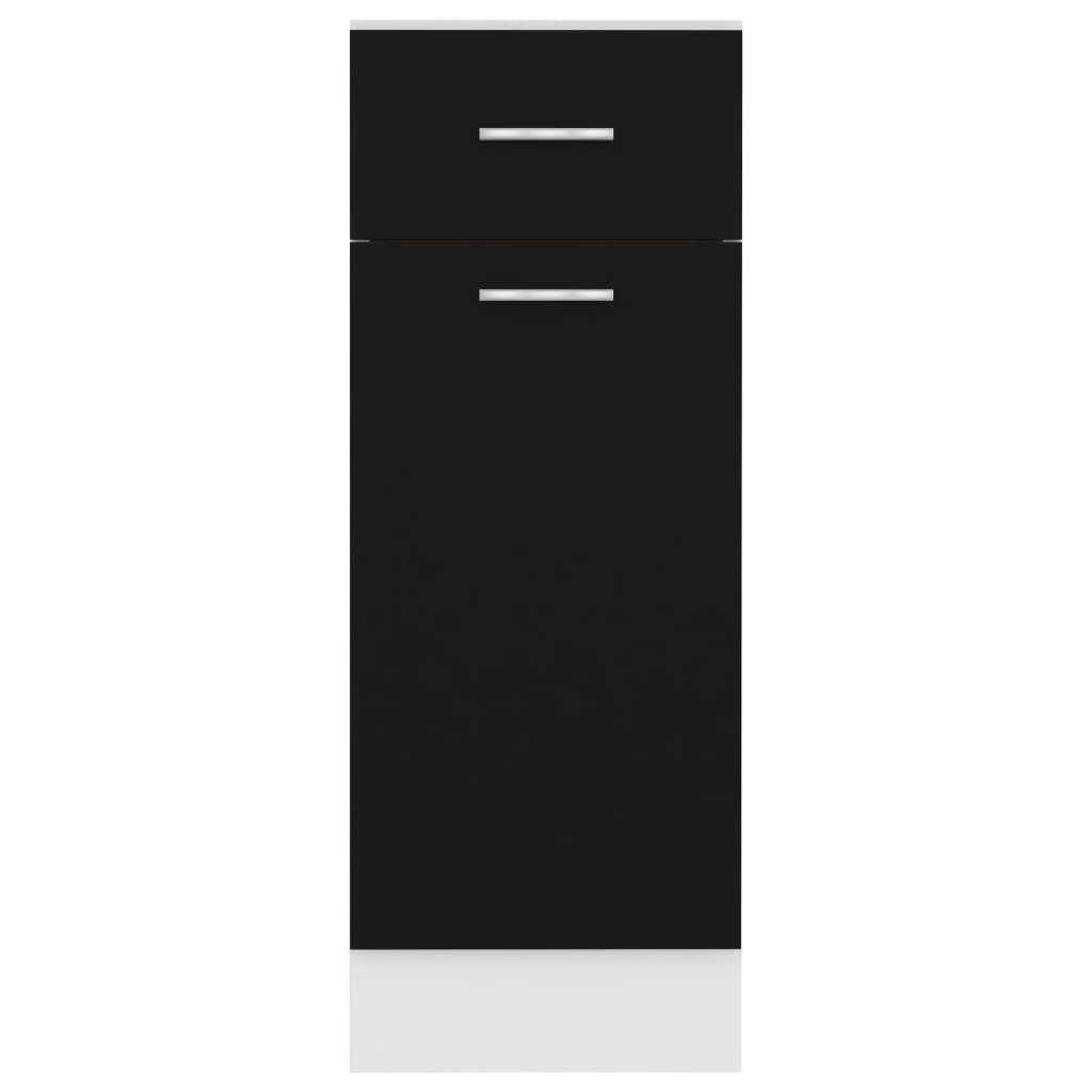 vidaXL خزانة درج سفلية أسود 30×46×81.5 سم خشب حبيبي