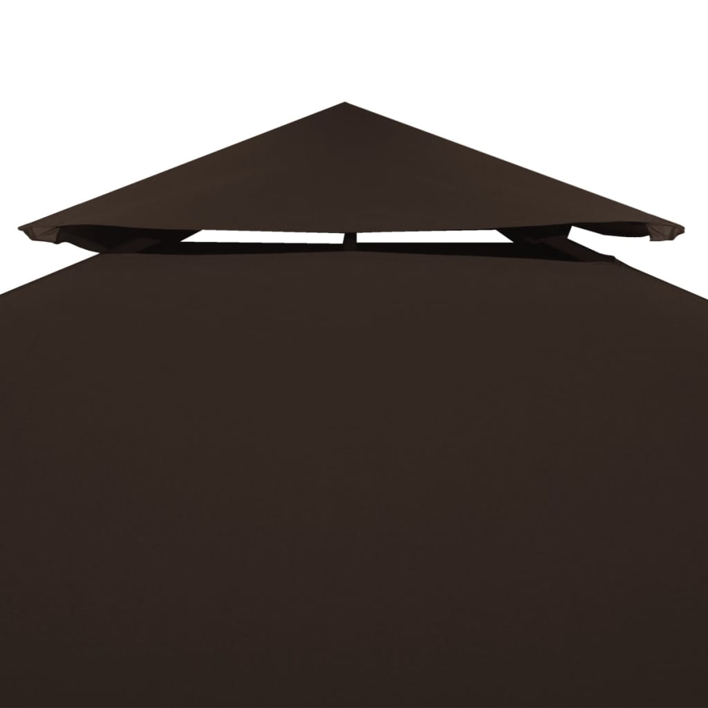 vidaXL غطاء سقف جازيبو ذو طبقتين 310 جم/م² 3×3 م بني
