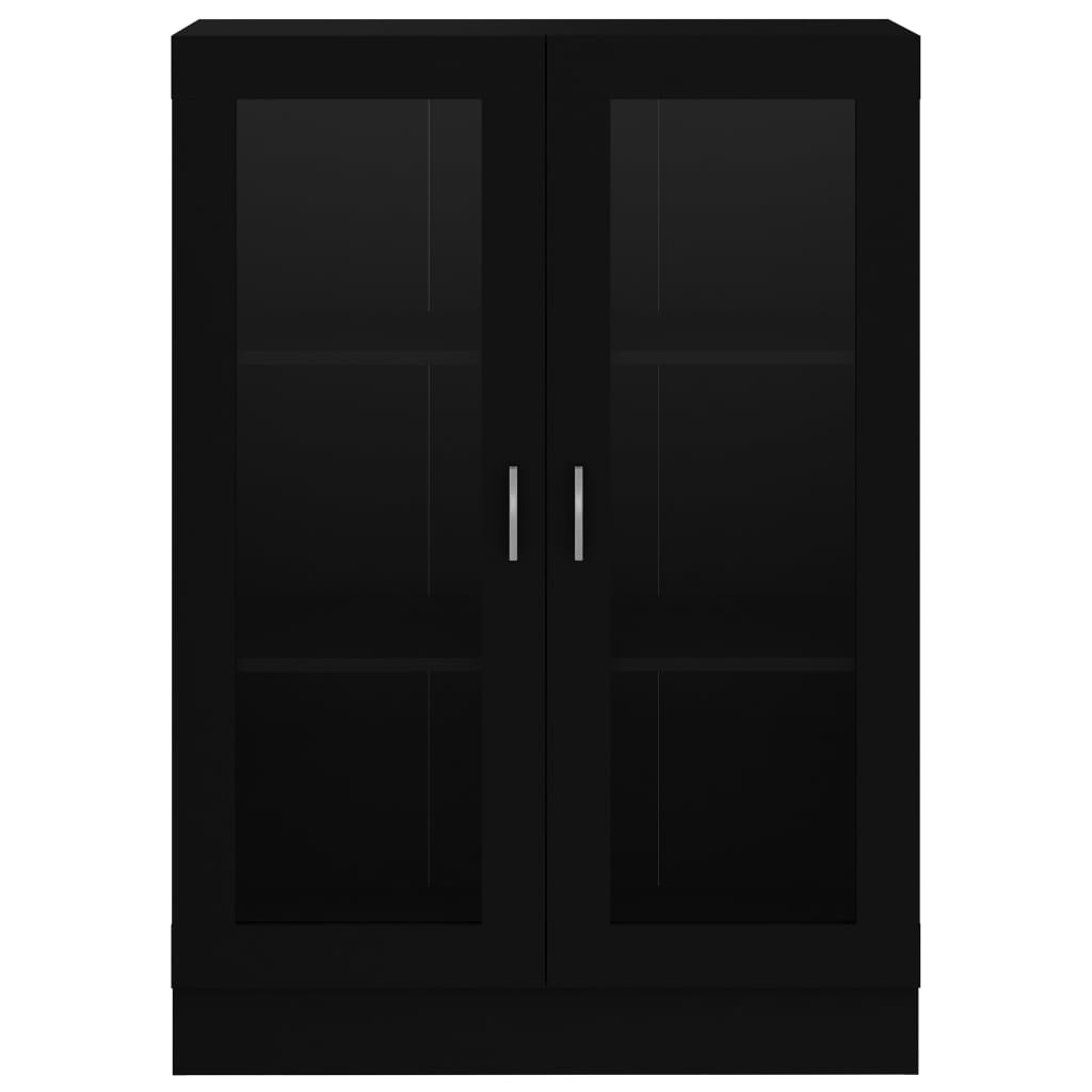 vidaXL خزانة فيترين أسود 82.5×30.5×115 سم خشب صناعي