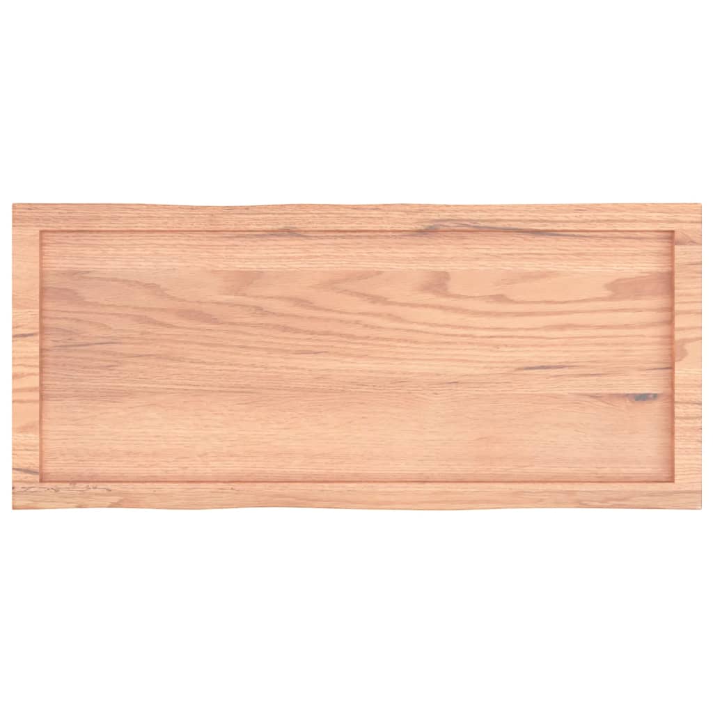 vidaXL سطح طاولة لون بني فاتح 100*40*(2-6) سم خشب صلب معالج وحواف خام