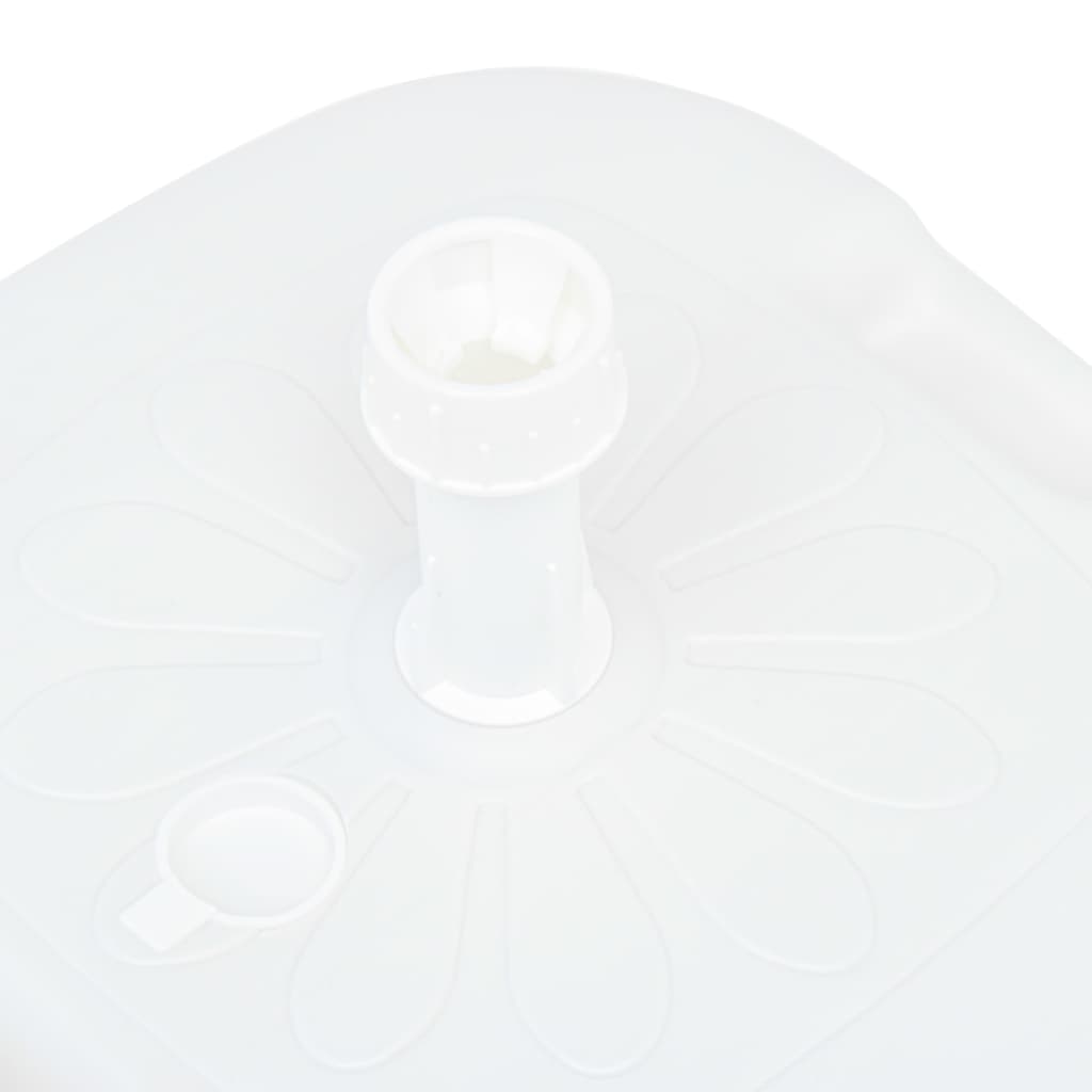 vidaXL قاعدة مظلة مملوءة بالرمل أو الماء 16 لتر بلاستيك أبيض