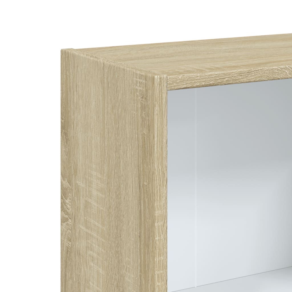 vidaXL خزانة كتب 3 طبقات أبيض وسونوما اوك 40×24×108 سم خشب مضغوط